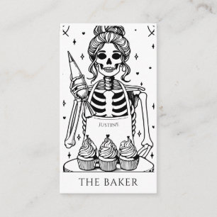 Tarot Skeleton Baker Whisk Cupcake Business Card