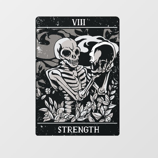 Tarot Skeleton Strength Window Cling (Sheet)