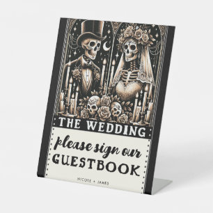 Tarot Skeletons Bride Groom Wedding Guestbook Sign