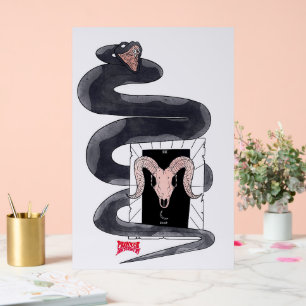 Tarot Snake Print Acrylic Sign