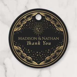 Tarot Sun and Moon Wedding Favour Tags