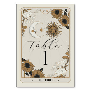 Tarot Table Numbers Wedding Sun Moon Aligned Cards