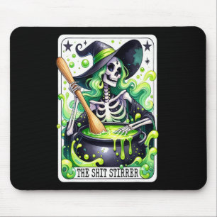 Tarot The Stirrer Funny Halloween Witch Tarot Card Mouse Mat