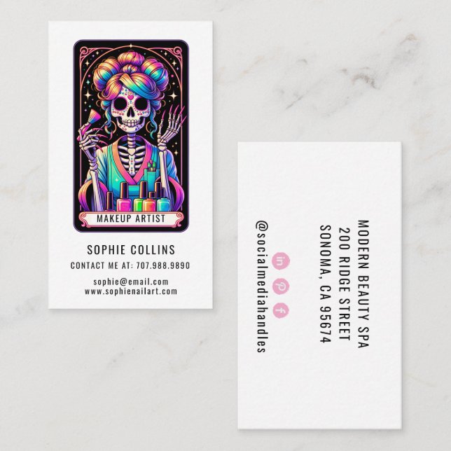 Tarot Theme Makeup Artist Business Card (Front/Back)