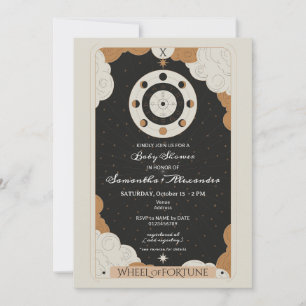 Tarot Wheel of Fortune Celestial Baby Shower Invitation