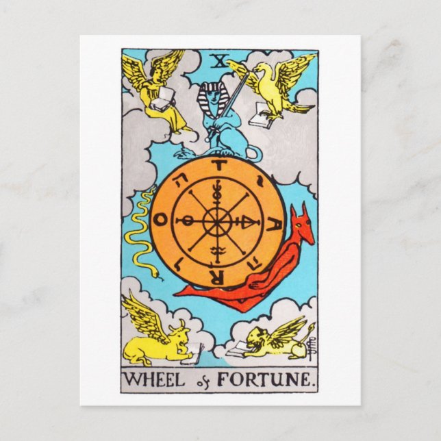tarot-wheel of fortune postcard (Front)
