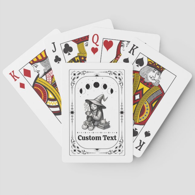 Tarot Whimsical Zodiac Witch Celestial Moon Magic Playing Cards (Back)
