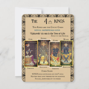 Tarot's FOUR KINGS Minor Arcana    Flat Card