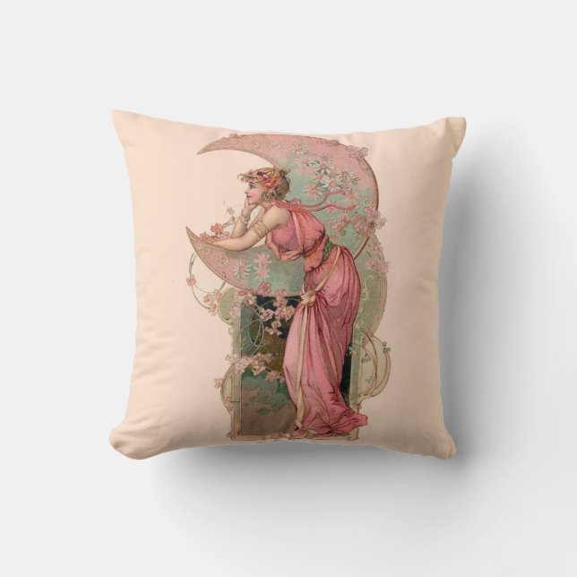 TAROTS/ LADY OF THE MOON, FLOWERS IN PINK CUSHION (Front)