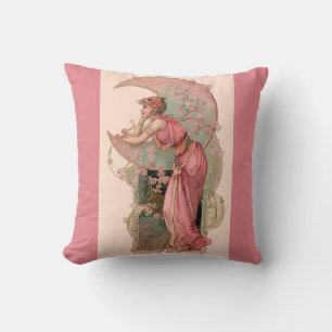 TAROTS / LADY OF THE MOON WITH FLOWERS IN PINK CUSHION