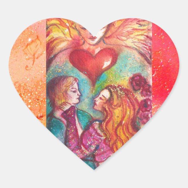 TAROTS LOST SHADOWS,LOVERS Valentine's Day Heart Heart Sticker (Front)