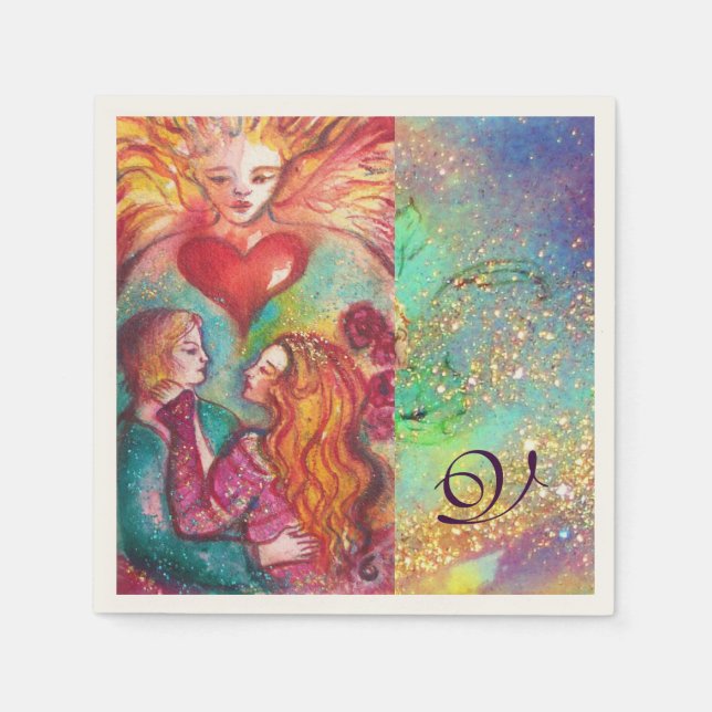 TAROTS OF LOST THE SHADOWS,LOVERS Valentine's Day Napkin (Front)