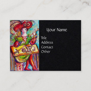 TAROTS OF THE LOST SHADOWS, MAGICIAN Black Paper Business Card