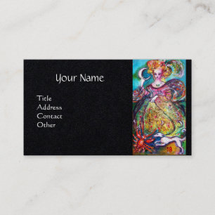 TAROTS OF THE LOST SHADOWS, MOON LADY Black Paper Business Card