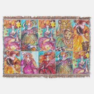 TAROTS OF THE LOST SHADOWS /STAR,MOON,SUN,EMPRESS THROW BLANKET