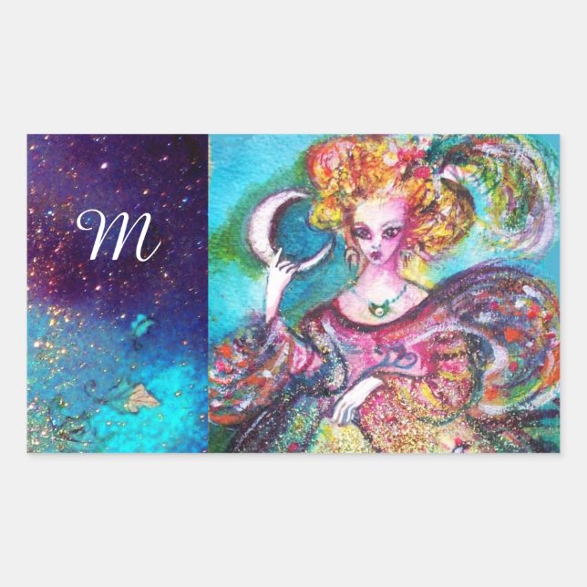 TAROTS OF THE LOST SHADOWS /THE MOON LADY Monogram Rectangular Sticker (Front)