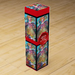 TAROTS OF THE LOST SHADOWS / THE MOON MONOGRAM WINE GIFT BOX<br><div class="desc">Original contemporary fine art.Elegant design with rubbon and red wax seal.The Major Arcana Moon.Mysterious allegorical contemporary painting .Colourful watercolor painting with gold foil  by Bulgan Lumini</div>