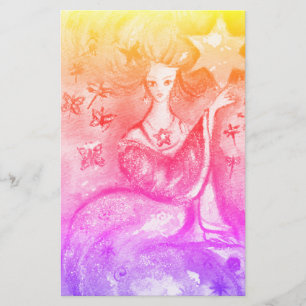 TAROTS OF THE LOST SHADOWS / THE STAR Yellow Pink Stationery