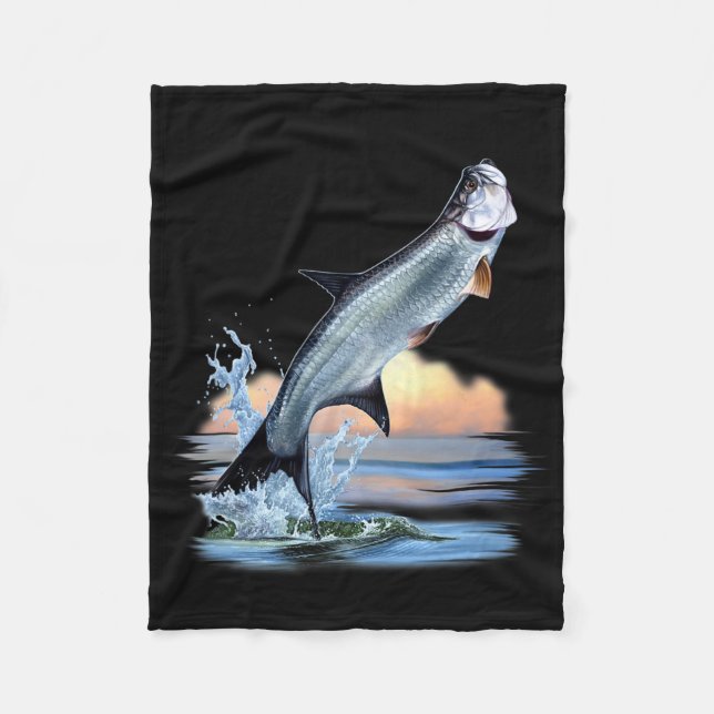 Tarpon Fish Fresh Water Wildlife Hunting Fishing A Fleece Blanket (Front)