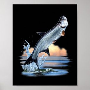 Tarpon Fish Fresh Water Wildlife Hunting Fishing A Poster