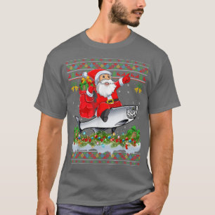 Tarpon Fish Xmas Pajama Ugly Santa Riding Tarpon C T-Shirt