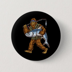 Tarpon Fishing Bigfoot Fishermen  6 Cm Round Badge