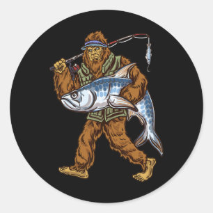 Tarpon Fishing Bigfoot Fishermen Classic Round Sticker