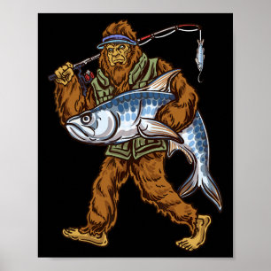 Tarpon Fishing Bigfoot Fishermen  Poster
