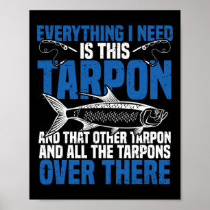 Tarpon Fishing Spot Rod And Reel Combo Tarpon Fish Poster
