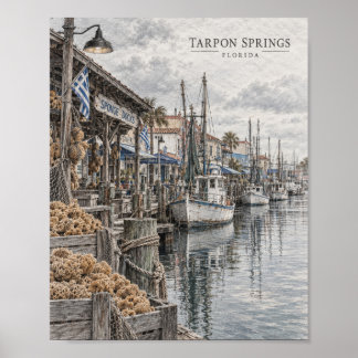 Tarpon Springs Florida Harbour Poster #091