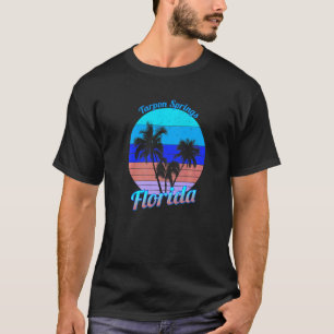 Tarpon Springs Florida Retro Tropical Palm Trees V T-Shirt