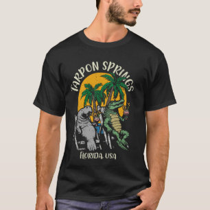 Tarpon Springs Florida USA Funny Manatee Alligator T-Shirt