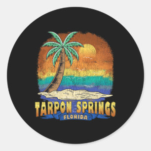 Tarpon Springs Florida Vintage Distressed Souvenir Classic Round Sticker
