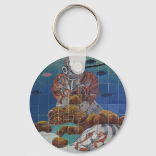 Tarpon Springs Sponge Diver Mural Keychain