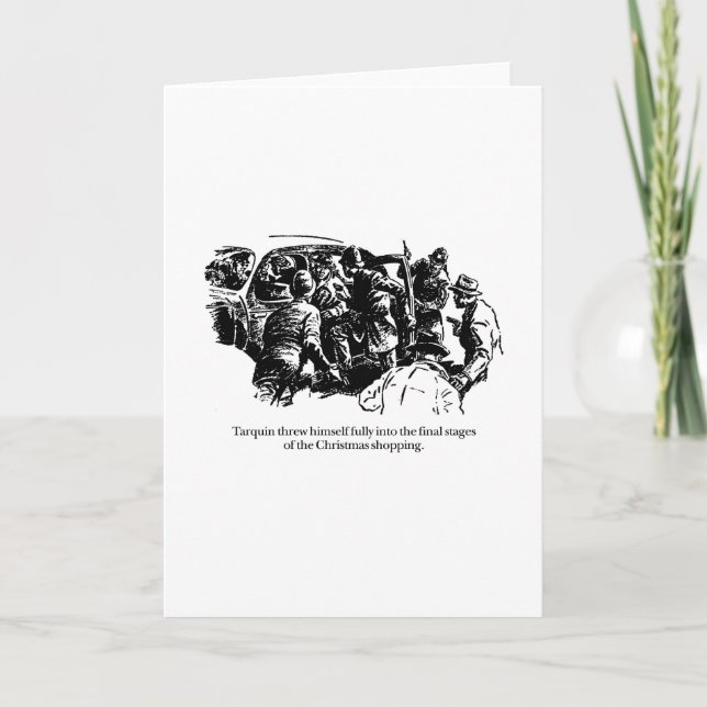 Tarquin and Christmas Shopping Holiday Card (Front)