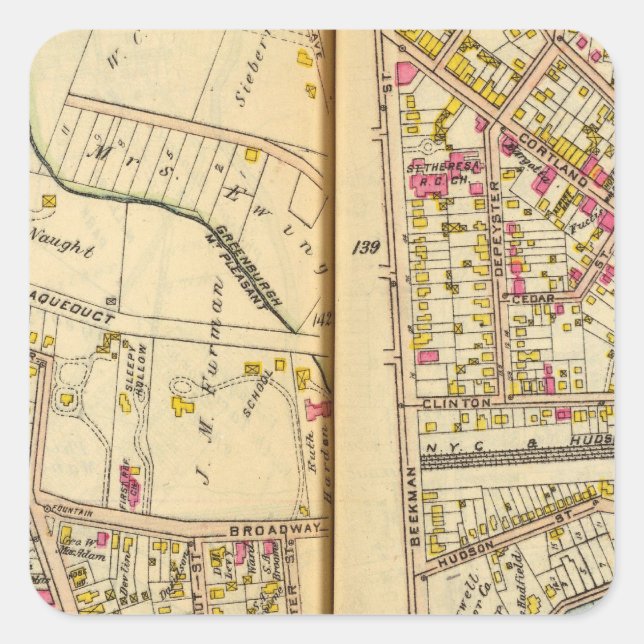 Tarrytown, New York Square Sticker (Front)