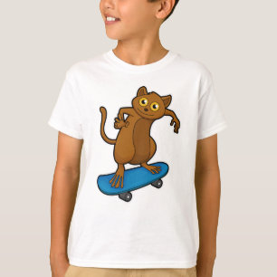 Tarsier as Skater with Skateboard T-Shirt