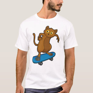 Tarsier as Skater with Skateboard T-Shirt