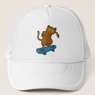 Tarsier as Skater with Skateboard Trucker Hat