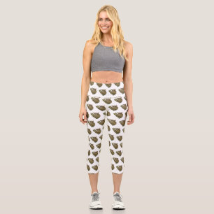 Tarsier cartoon illustration  capri leggings