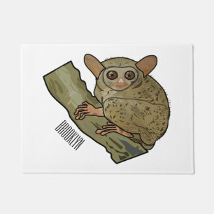 Tarsier cartoon illustration  doormat