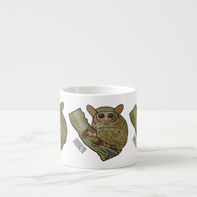 Tarsier cartoon illustration  espresso cup (Front)