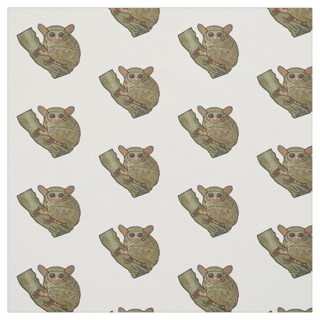 Tarsier cartoon illustration fabric (Swatch)