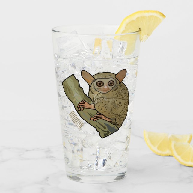 Tarsier cartoon illustration glass (Back Ice)