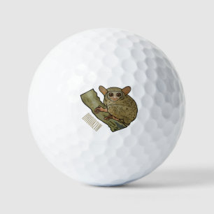 Tarsier cartoon illustration  golf balls