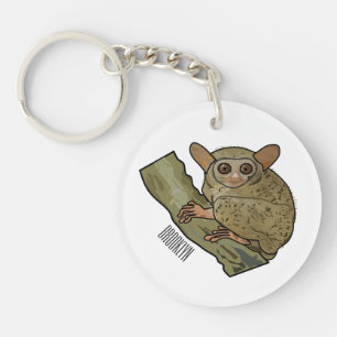 Tarsier cartoon illustration  key ring