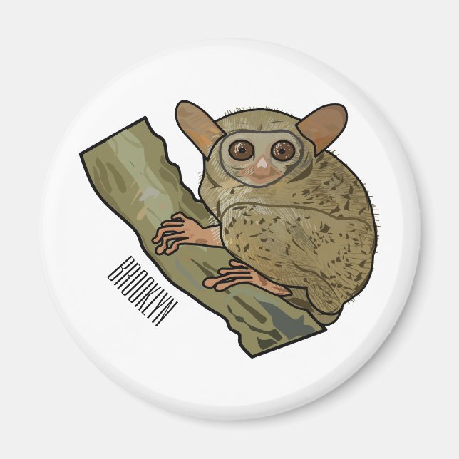 Tarsier cartoon illustration magnet (Front)
