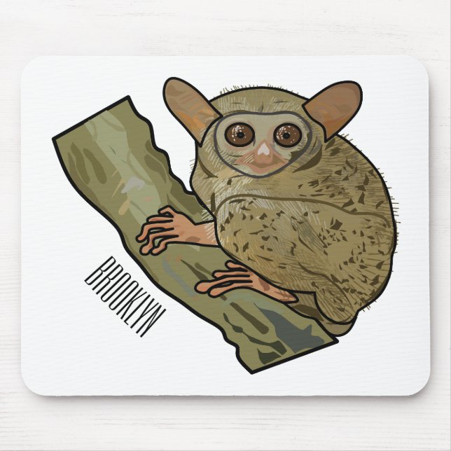 Tarsier cartoon illustration  mouse mat (Front)