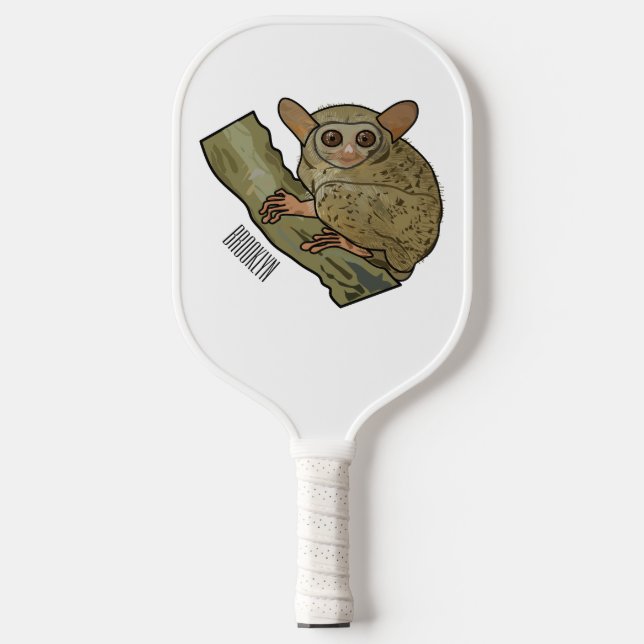 Tarsier cartoon illustration pickleball paddle (Front)