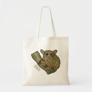 Tarsier cartoon illustration  tote bag